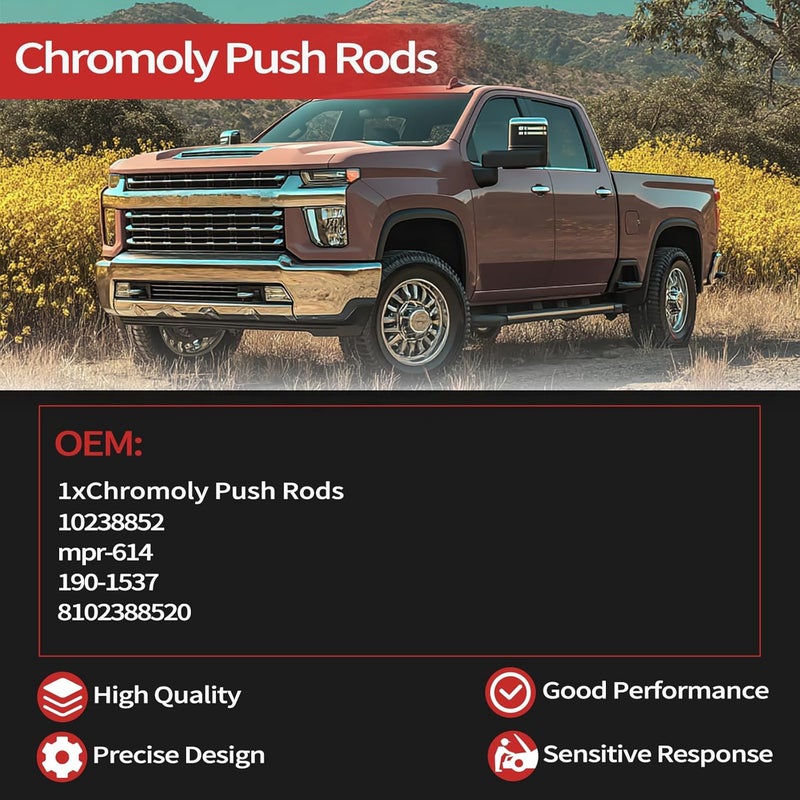 EPChunMi LS Push Rods 7.400" long 5/16" Diameter for GM LS2 LS3 LS6 L99 LS4 LS9 LSA LQ4 LQ9 L76 L92 4.8 5.3 5.7 6.0 6.2L Chromoly Pushrods Replace mpr-614 10238852 - Image 5